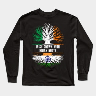 Irish Grown With indian Roots Ireland Flag Long Sleeve T-Shirt